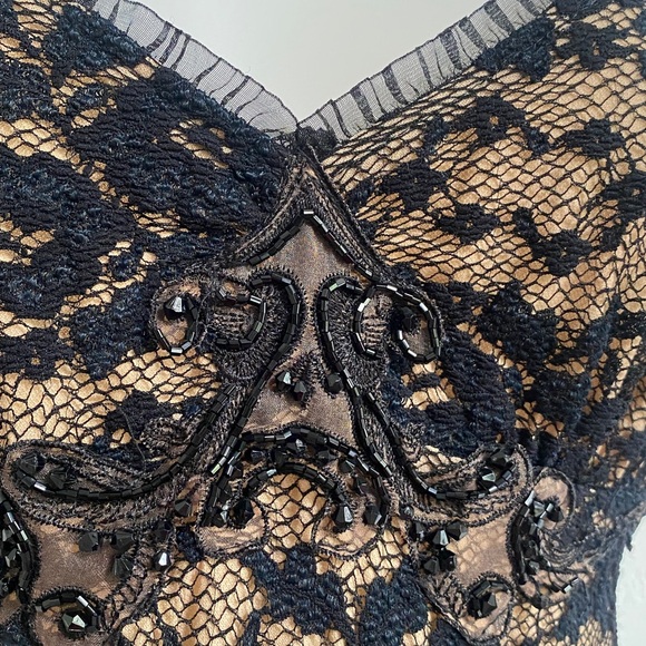 Ann Ferriday Vintage Dress Black Lace Slip Dress Sleeveless Straps size OS - Picture 7 of 16